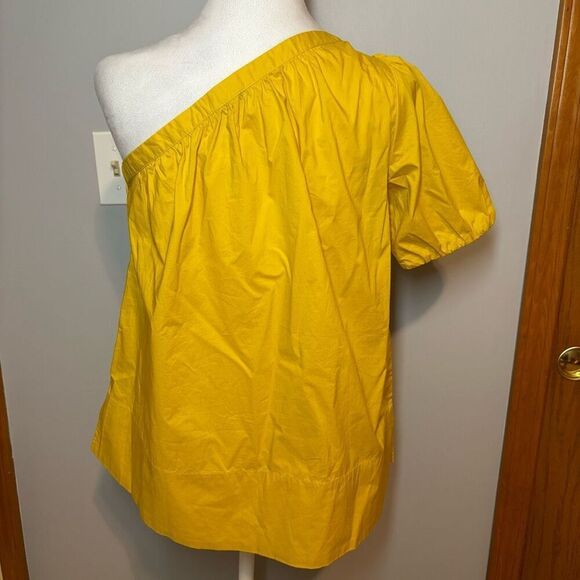 Ann Taylor saffron yellow one‎ shoulder top NEW size XS - Picture 4 of 10